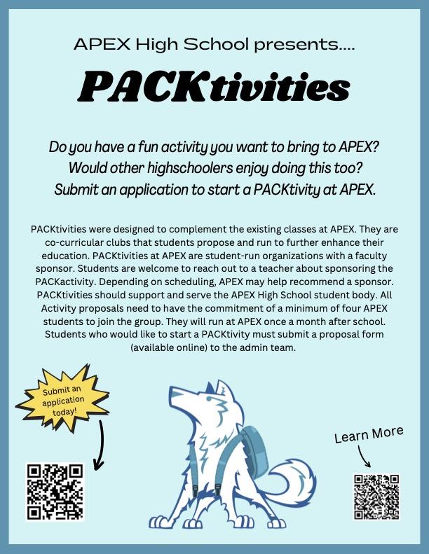 APEX wolf flyer for pack activities